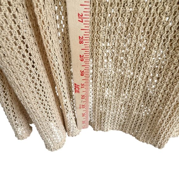 C&C California Crochet Knit Maxi Swim Cover-Up Skirt Womens Medium Beige Beach - Picture 8 of 8